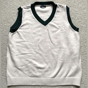 Beige and green sweater vest, perfect condition, super soft and stretchy
